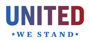 All text: UNITED WE STAND, with A star on both sides of WE STAND